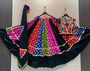 Pure Cotton Fabric Multi Bandhani Polka Print with Real Mirror Lace Multi Color Designer Skirt with Heavy Designer Blouse and Bandhni Patches Fancy Dupatta